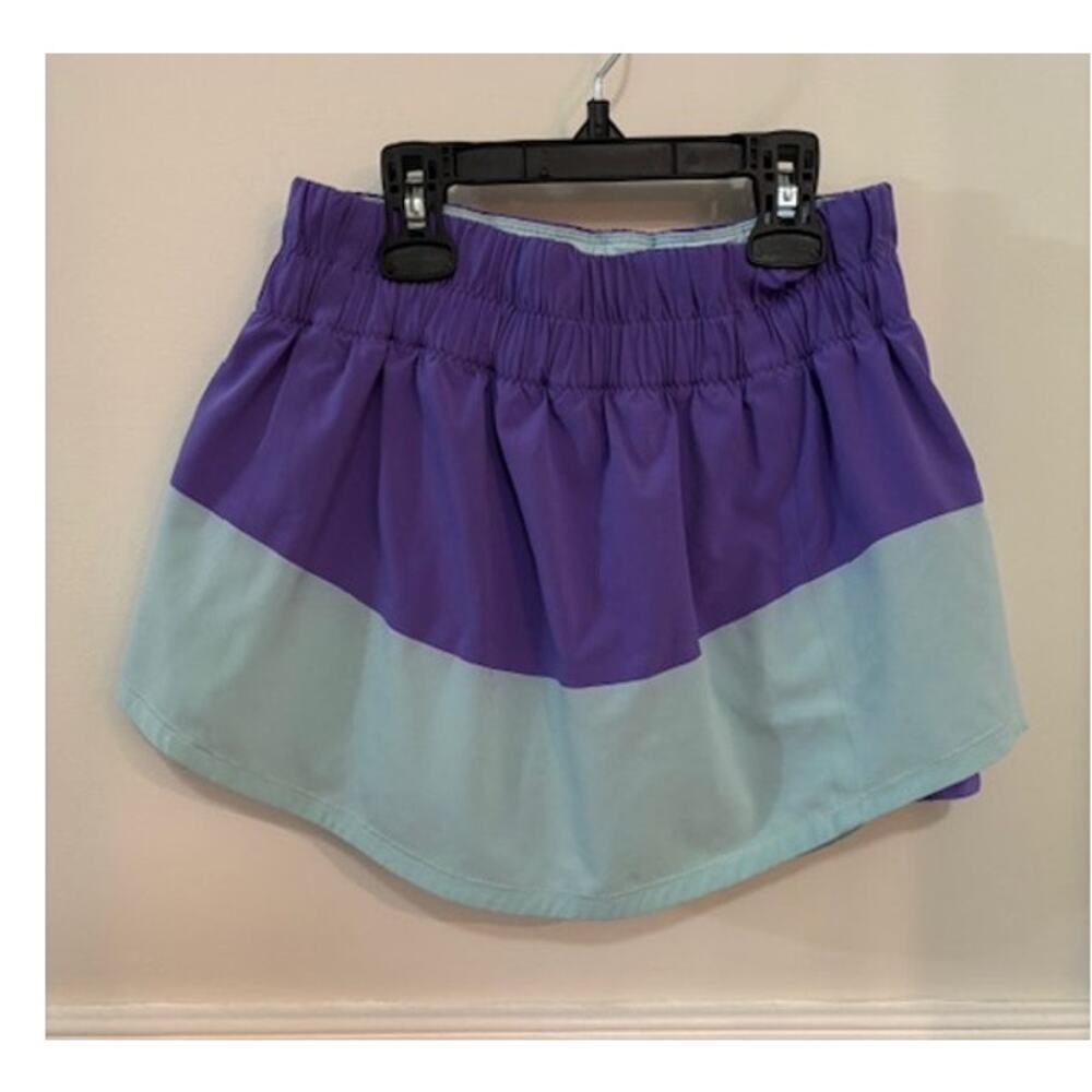 Lululemon Run Breeze Athletic Skort Girls Size 4 Purple Blue Skirt with Shorts